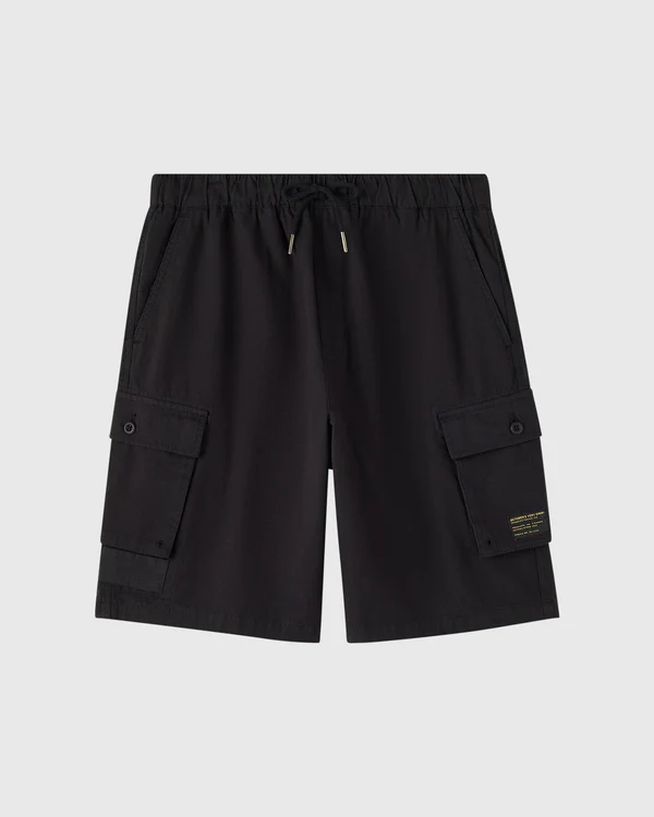 Linen Ripstop Cargo Short - Black Linen Ripstop Cargo Short - Black