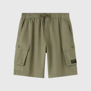 Linen Ripstop Cargo Short - Olive Green
