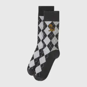 OVO Golf Argyle Sock - Black