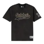 OVO STARTER TEAM SCRIPT VINTAGE WASH T- SHIRT BLACK