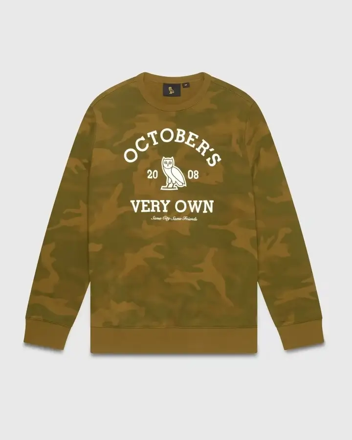 Ovo x Collegiate Crewneck Sweatshirt-Camo Ovo x Collegiate Crewneck Sweatshirt-Camo