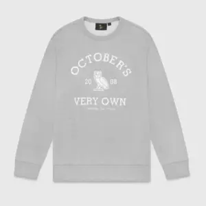 Ovo x Collegiate Crewneck Sweatshirt-Grey
