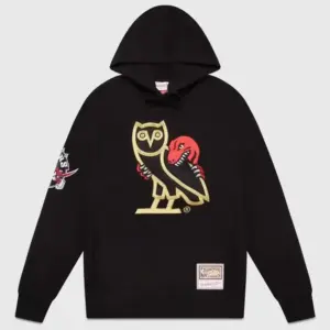 Ovo® x Mitchell and Ness 95 Raptors Og Owl Hoodie Black