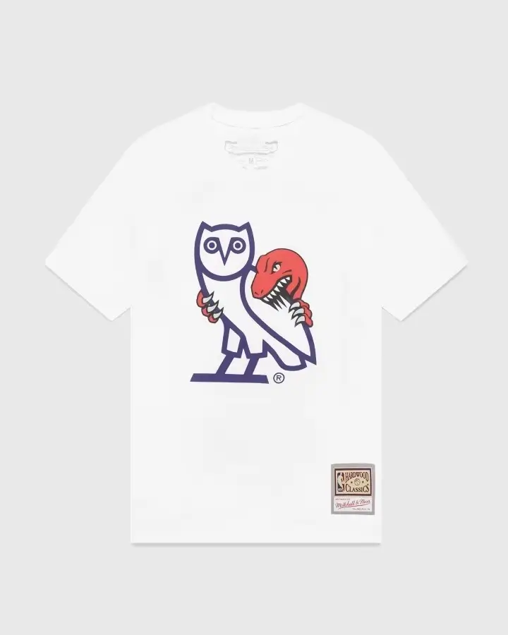 Ovo® x Mitchell and Ness 95 Raptors Og Owl T-shirt White Ovo® x Mitchell and Ness 95 Raptors Og Owl T-shirt White