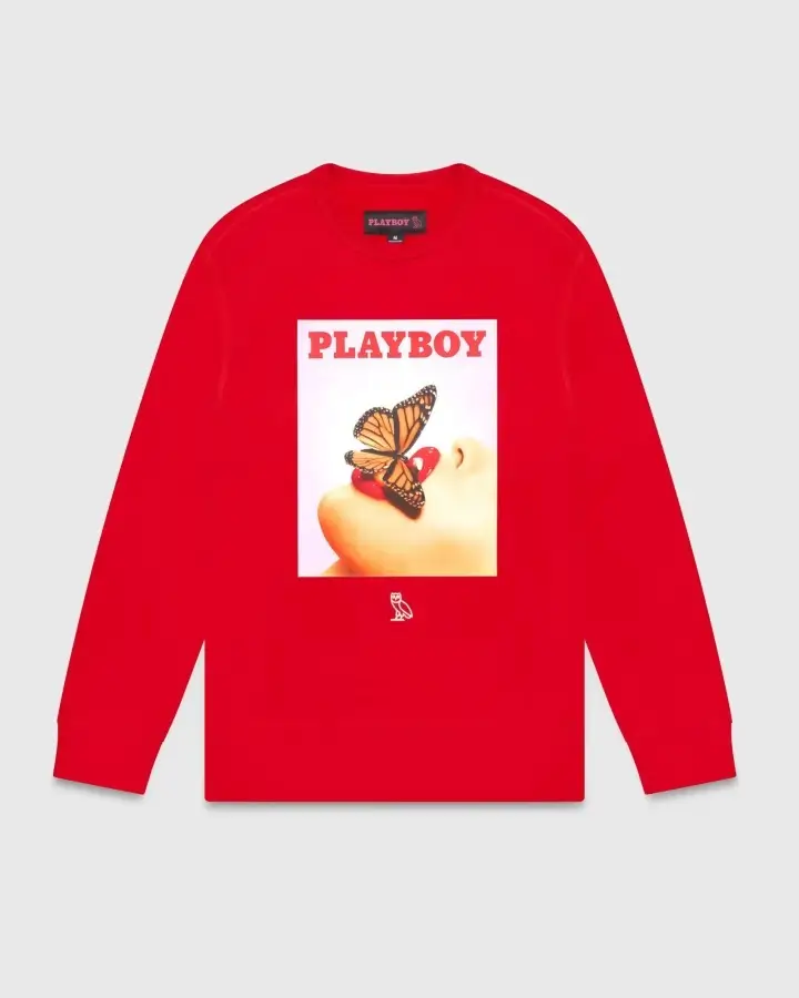 Ovo® x Playboy Butterfly Crewneck Sweatshirt Red Ovo® x Playboy Butterfly Crewneck Sweatshirt Red