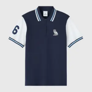 Quarter-Zip Short Sleeve Polo - Navy