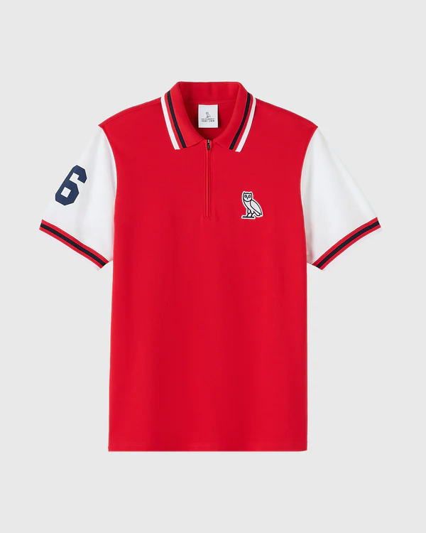 Quarter-Zip Short Sleeve Polo - Red Quarter-Zip Short Sleeve Polo - Red