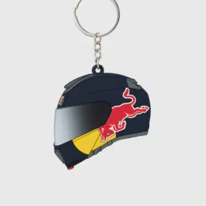 Red Bull Racing Rubber Helmet Keychain - Black